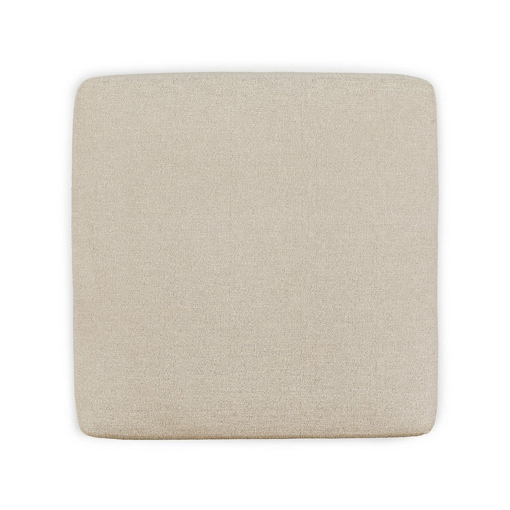 Ashley Felo Square Accent Ottoman | 39’’ Modern Beige Polyester Cushioned