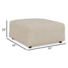 Ashley Felo Square Accent Ottoman | 39’’ Modern Beige Polyester Cushioned