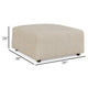 Ashley Felo Square Accent Ottoman | 39’’ Modern Beige Polyester Cushioned