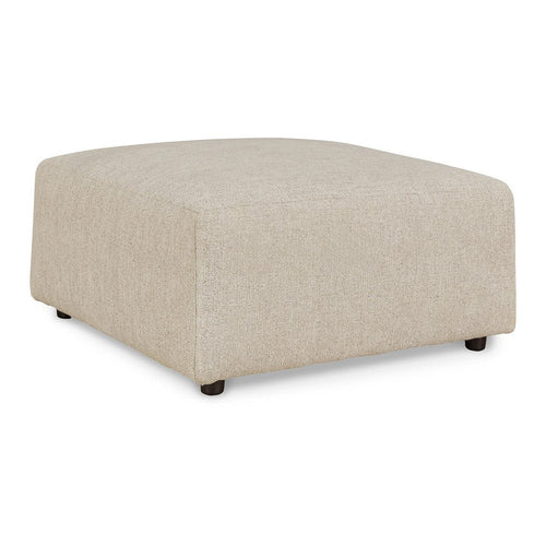 Ashley Felo Square Accent Ottoman | 39" Modern Beige Polyester Cushioned