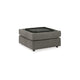 Ashley Fola Square Accent Ottoman | 37’’ Gray | Cupholders and Storage Top BM332950