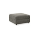 Ashley Fola Square Accent Ottoman | 37" Gray | Cupholders and Storage Top