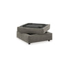 Ashley Fola Square Accent Ottoman | 37’’ Gray | Cupholders and Storage Top BM332950