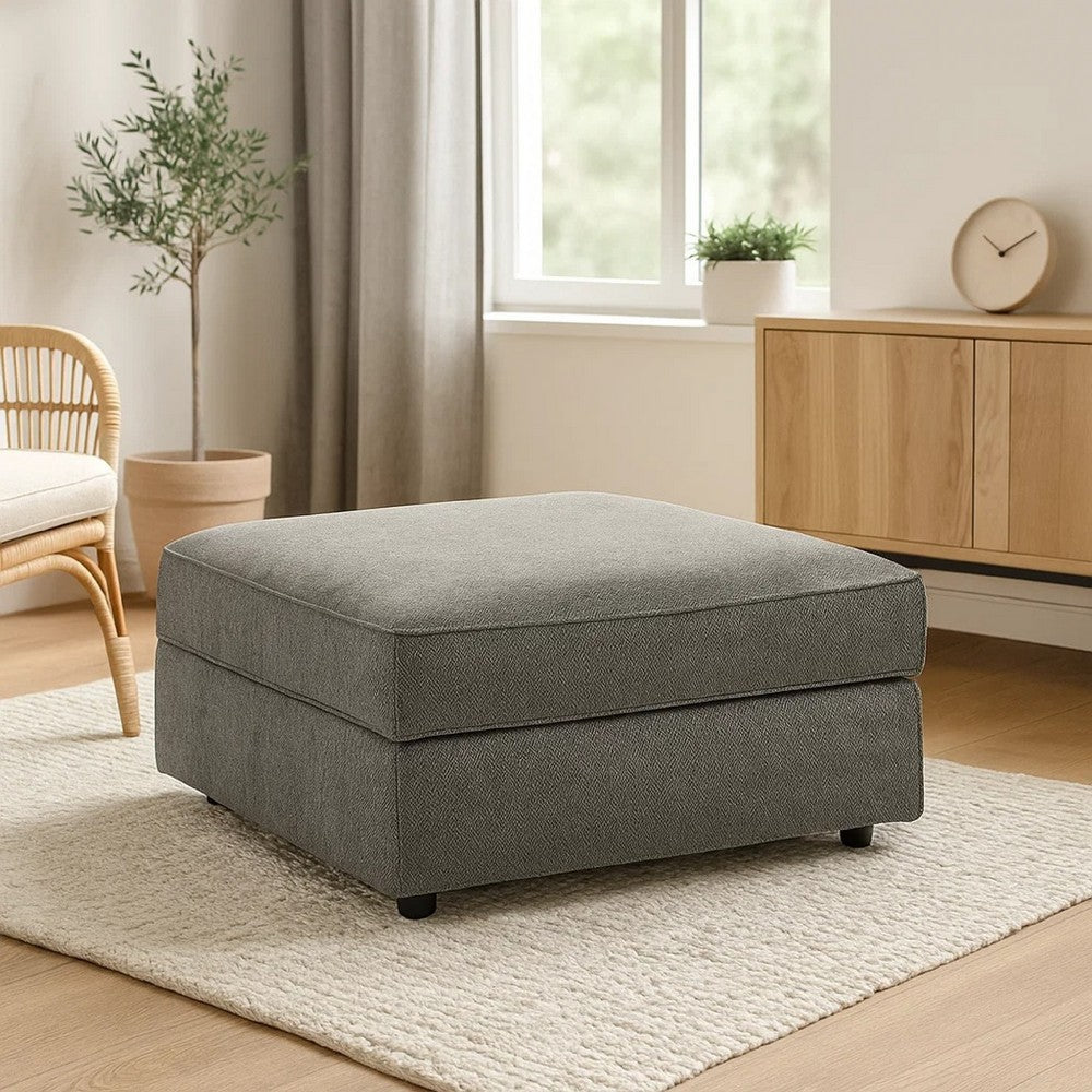 Ashley Fola Square Accent Ottoman | 37" Gray | Cupholders and Storage Top