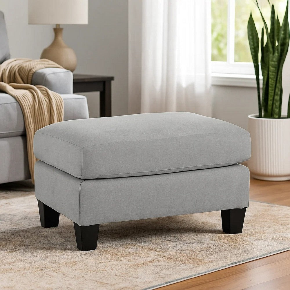 Ashley Lebo Accent Ottoman | 31" Rectangular | Soft Gray Polyester Cushioned