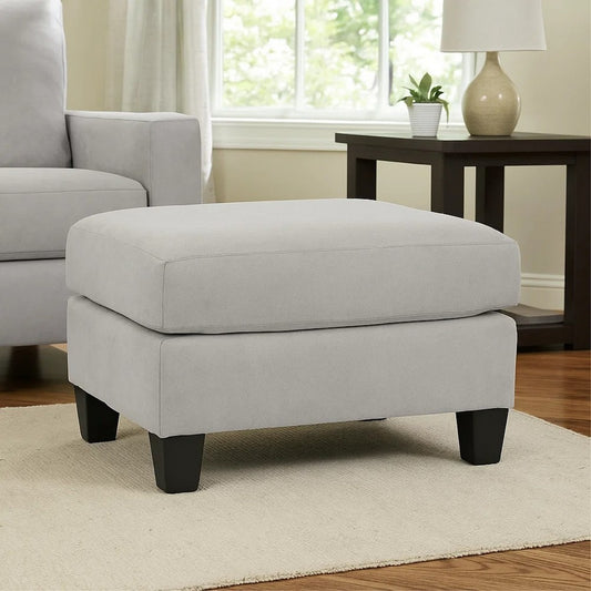 Ashley Lebo Accent Ottoman | 31" Rectangular | Soft Gray Polyester Cushioned