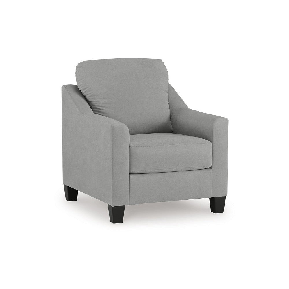 Ashley Lebo Accent Armchair | 34" | Sloped Armrests | Light Gray Polyester