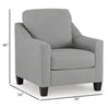 Ashley Lebo Accent Armchair | 34’’ | Sloped Armrests | Light Gray Polyester BM332955
