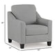 Ashley Lebo Accent Armchair | 34’’ | Sloped Armrests | Light Gray Polyester BM332955
