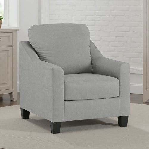 Ashley Lebo Accent Armchair | 34" | Sloped Armrests | Light Gray Polyester