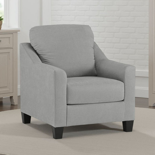 Ashley Lebo Accent Armchair | 34" | Sloped Armrests | Light Gray Polyester