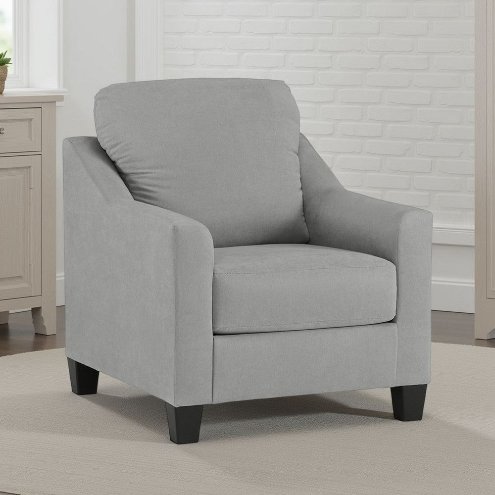 Ashley Lebo Accent Armchair | 34" | Sloped Armrests | Light Gray Polyester