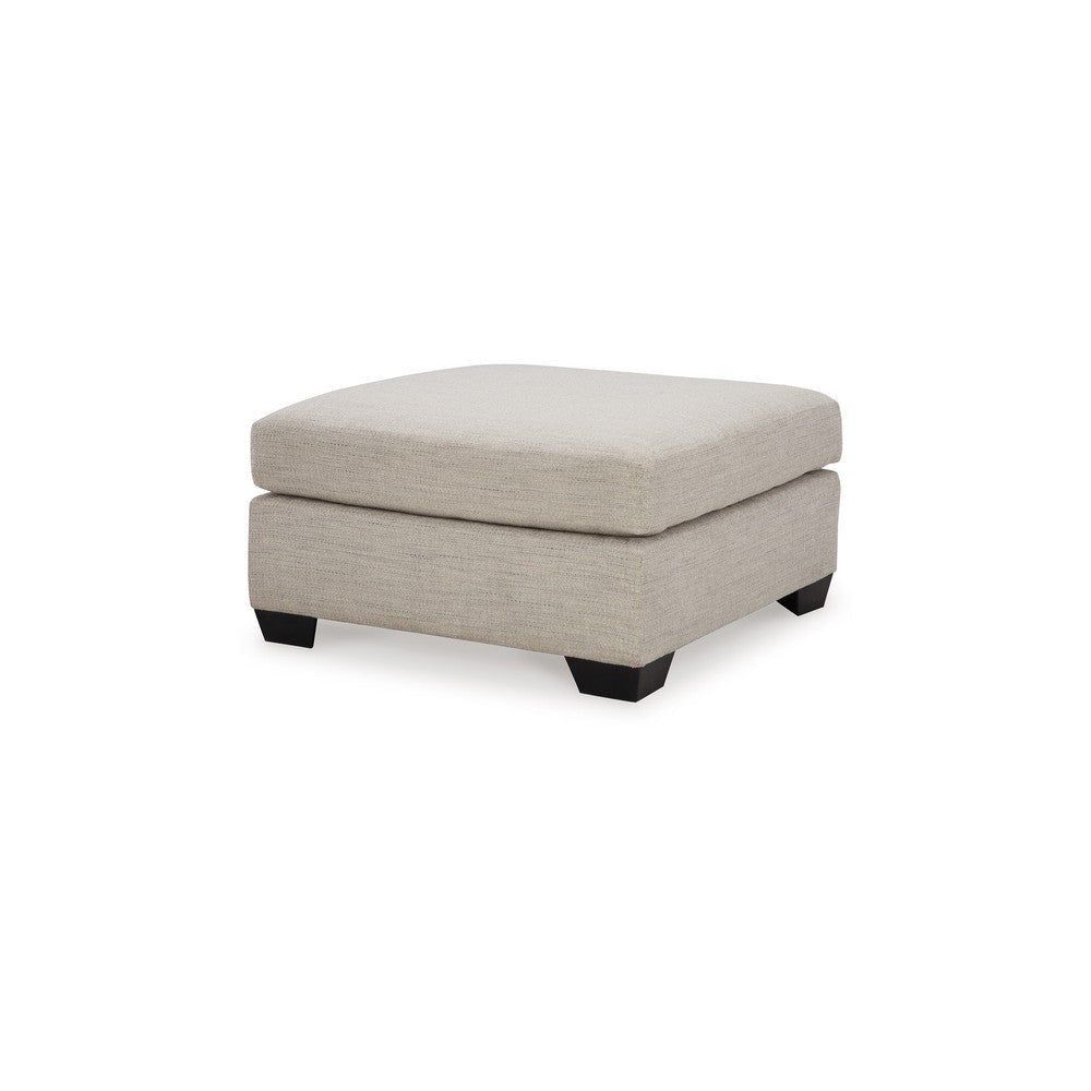 Ashley Joey Accent Ottoman | Soft Cushioned Beige Polyester | 36’’ Square BM332957
