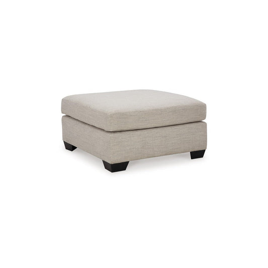 Ashley Joey Accent Ottoman | Soft Cushioned Beige Polyester | 36" Square