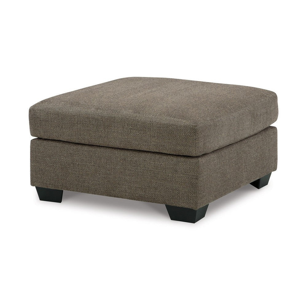 Ashley Joey Accent Ottoman | Soft Cushioned Brown Polyester | 36’’ Square