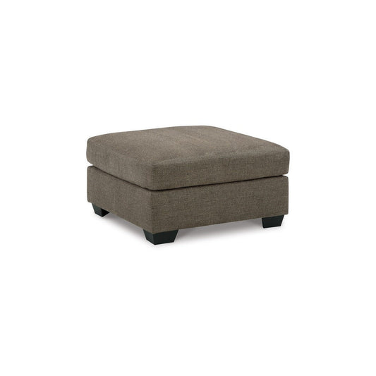 Ashley Joey Accent Ottoman | Soft Cushioned Brown Polyester | 36" Square