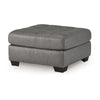 Ashley Lairi Accent Ottoman | 36’’ Square | Button Tufted Gray Faux Leather BM332959