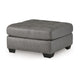 Ashley Lairi Accent Ottoman | 36’’ Square | Button Tufted Gray Faux Leather BM332959