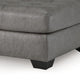 Ashley Lairi Accent Ottoman | 36’’ Square | Button Tufted Gray Faux Leather BM332959