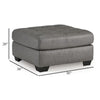 Ashley Lairi Accent Ottoman | 36’’ Square | Button Tufted Gray Faux Leather BM332959
