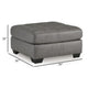 Ashley Lairi Accent Ottoman | 36’’ Square | Button Tufted Gray Faux Leather BM332959