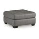 Ashley Lairi Accent Ottoman | 36" Square | Button Tufted Gray Faux Leather