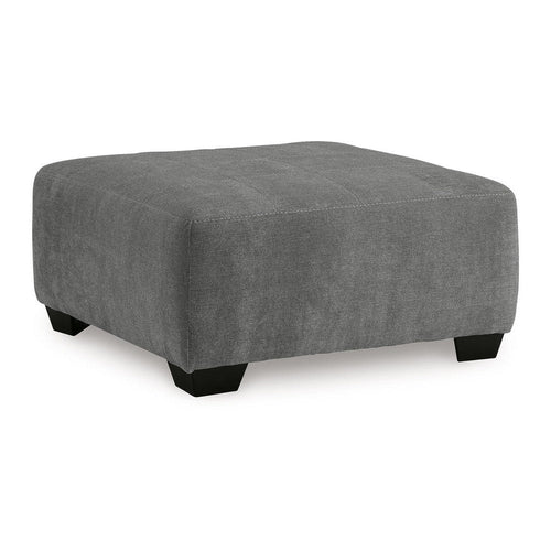 Ashley Dili Accent Ottoman | 40" Square | Jumbo Stitched Gray Polyester
