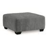 Ashley Dili Accent Ottoman | 40" Square | Jumbo Stitched Gray Polyester