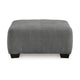 Ashley Dili Accent Ottoman | 40’’ Square | Jumbo Stitched Gray Polyester BM332960