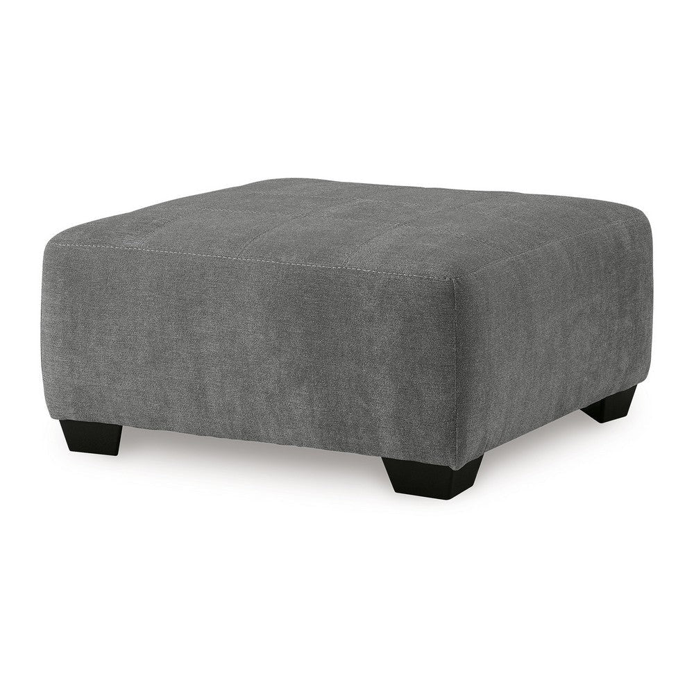 Ashley Dili Accent Ottoman | 40’’ Square | Jumbo Stitched Gray Polyester BM332960