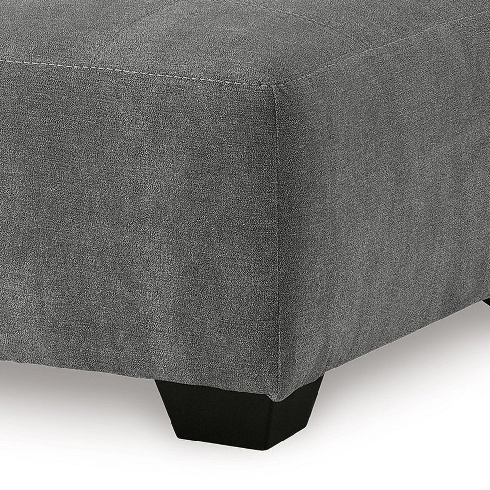 Ashley Dili Accent Ottoman | 40’’ Square | Jumbo Stitched Gray Polyester BM332960