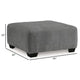 Ashley Dili Accent Ottoman | 40’’ Square | Jumbo Stitched Gray Polyester BM332960