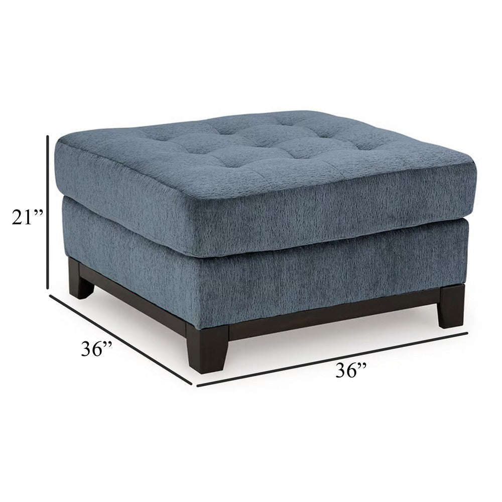 Ashley Maxo Accent Ottoman | 36’’ Square | Soft Tufted Rich Blue Polyester BM332961