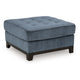 Ashley Maxo Accent Ottoman | 36" Square | Soft Tufted Rich Blue Polyester