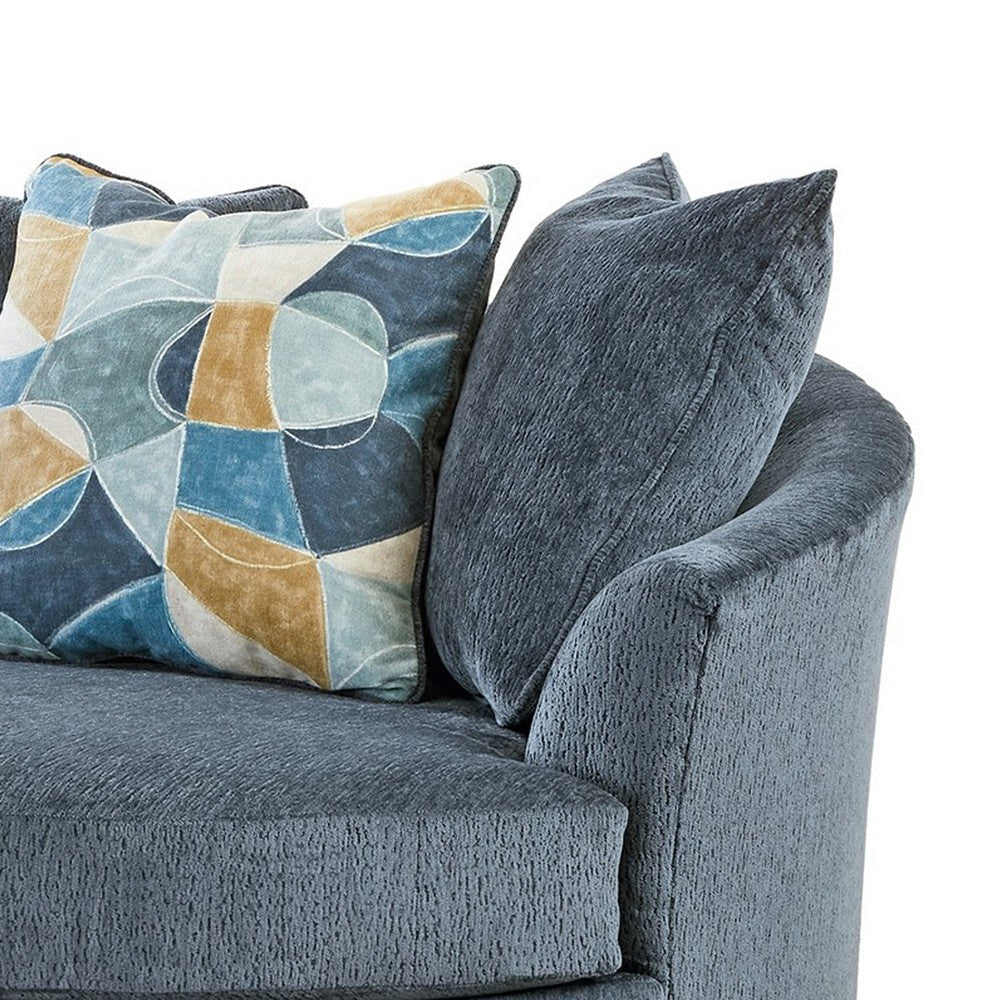 Ashley Maxo Accent Chair | 56’’ | 360 Swivel | 3 Accent Throw Pillows | Blue BM332962