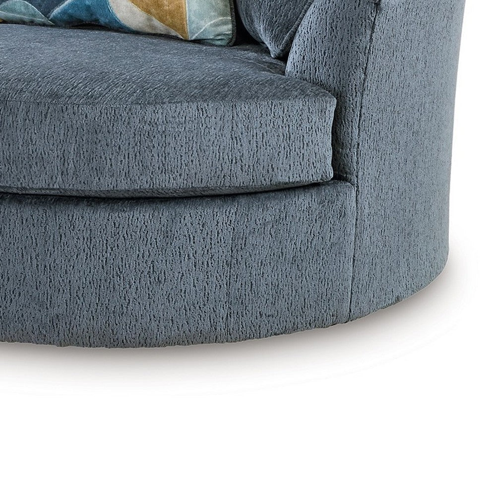Ashley Maxo Accent Chair | 56’’ | 360 Swivel | 3 Accent Throw Pillows | Blue BM332962