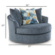 Ashley Maxo Accent Chair | 56’’ | 360 Swivel | 3 Accent Throw Pillows | Blue BM332962