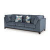 Ashley Maxo Sofa | 100’’ Tufted Rich Blue Polyester | 5 Accent Throw Pillows BM332963
