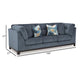 Ashley Maxo Sofa | 100’’ Tufted Rich Blue Polyester | 5 Accent Throw Pillows BM332963
