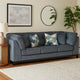 Ashley Maxo Sofa | 100" Tufted Rich Blue Polyester | 5 Accent Throw Pillows