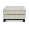 Ashley Maxo Accent Ottoman | 36’’ Square Plush Tufted Seat | Ivory Polyester BM332964