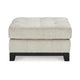 Ashley Maxo Accent Ottoman | 36’’ Square Plush Tufted Seat | Ivory Polyester BM332964