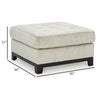 Ashley Maxo Accent Ottoman | 36’’ Square Plush Tufted Seat | Ivory Polyester BM332964