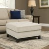 Ashley Maxo Accent Ottoman | 36" Square Plush Tufted Seat | Ivory Polyester