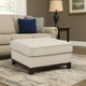 Ashley Maxo Accent Ottoman | 36" Square Plush Tufted Seat | Ivory Polyester