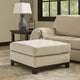 Ashley Maxo Accent Ottoman | 36" Square Plush Tufted Seat | Ivory Polyester