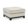 Ashley Maxo Accent Ottoman | 36" Square Plush Tufted Seat | Ivory Polyester