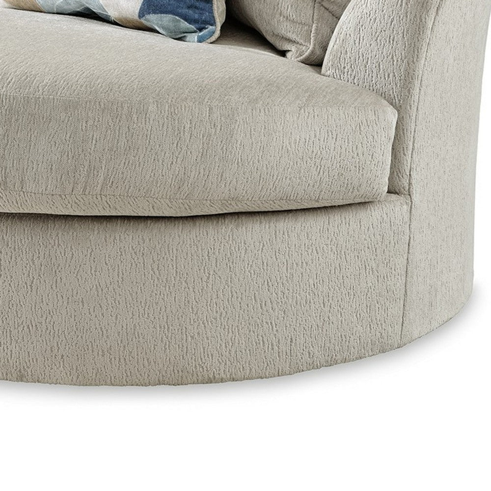 Ashley Maxo Accent Chair | 56’’ | 360 Swivel | 3 Accent Throw Pillows | Ivory BM332965