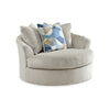 Ashley Maxo Accent Chair | 56" | 360 Swivel | 3 Accent Throw Pillows | Ivory
