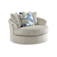 Ashley Maxo Accent Chair | 56" | 360 Swivel | 3 Accent Throw Pillows | Ivory